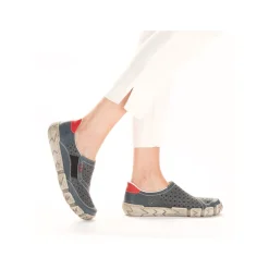 Rieker Damen Slipper schieferblau