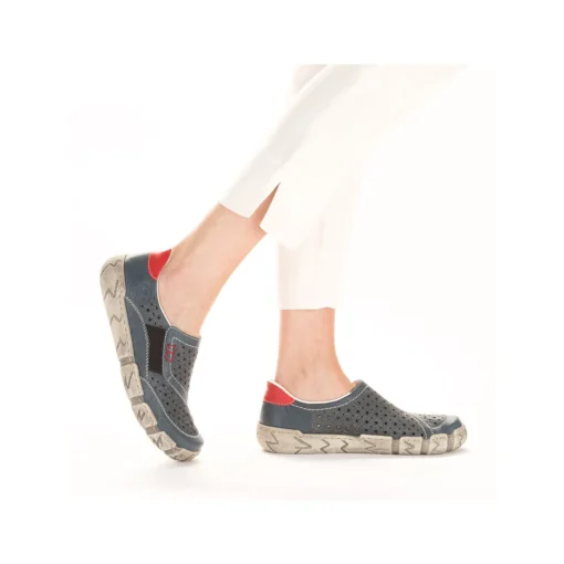 Rieker Damen Slipper schieferblau
