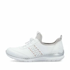 Rieker Damen Slipper schwanenweiss