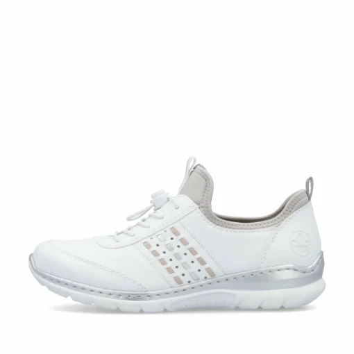 Rieker Damen Slipper schwanenweiss