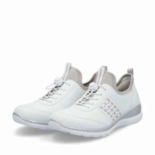 Rieker Damen Slipper schwanenweiss