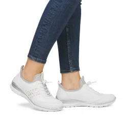 Rieker Damen Slipper schwanenweiss