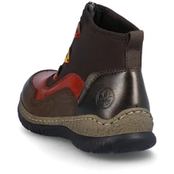 Rieker Damen Slipper schwarz-weinrot