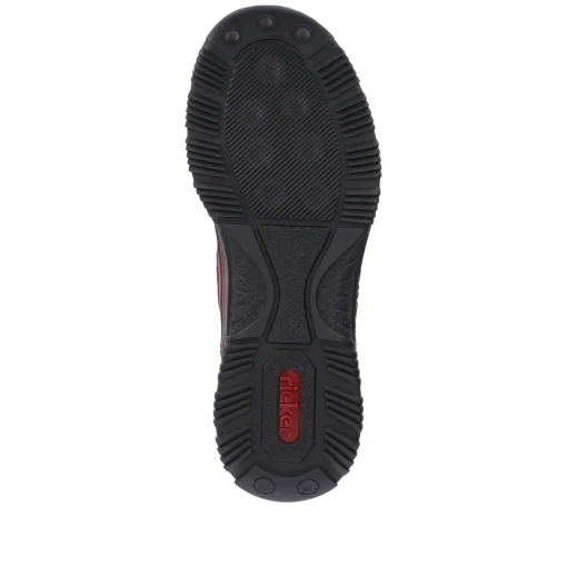 Rieker Damen Slipper schwarz-weinrot