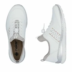 Rieker Damen Slipper schwanenweiss