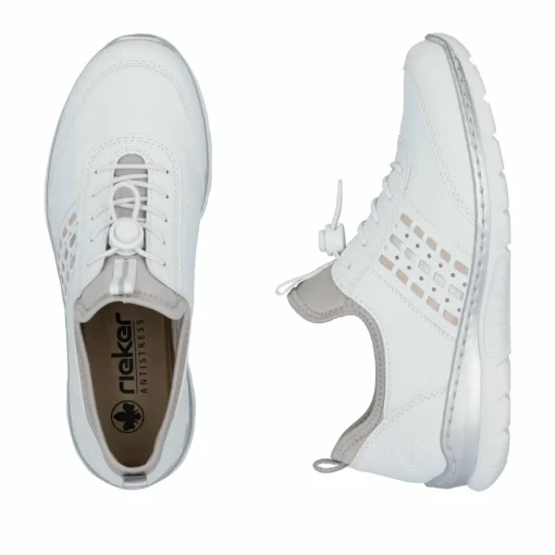 Rieker Damen Slipper schwanenweiss