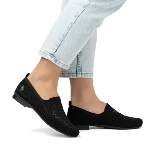 Rieker Damen Slipper tiefschwarz