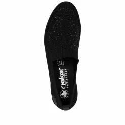 Rieker Damen Slipper tiefschwarz