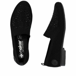 Rieker Damen Slipper tiefschwarz