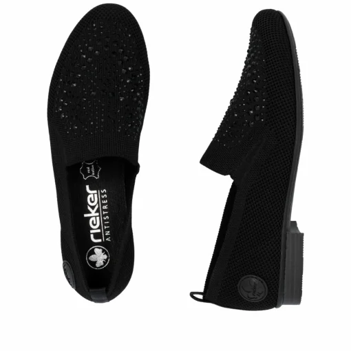Rieker Damen Slipper tiefschwarz