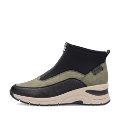 Rieker Damen Slipper urbanschwarz-khaki