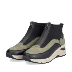 Rieker Damen Slipper urbanschwarz-khaki