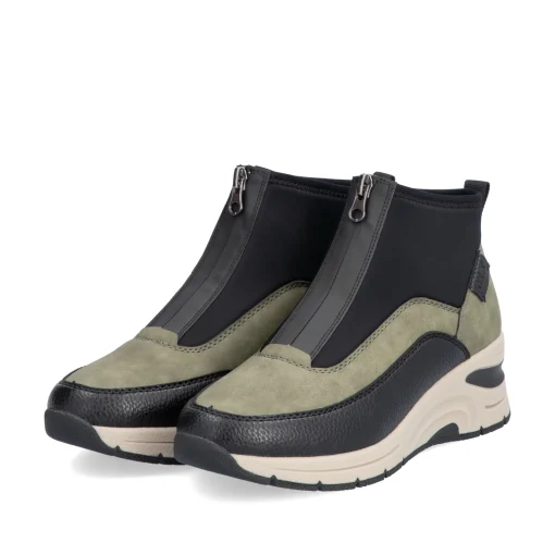Rieker Damen Slipper urbanschwarz-khaki
