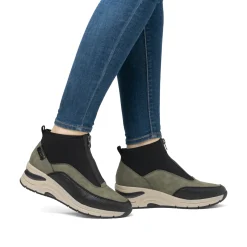 Rieker Damen Slipper urbanschwarz-khaki