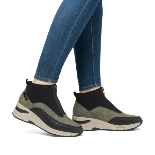 Rieker Damen Slipper urbanschwarz-khaki