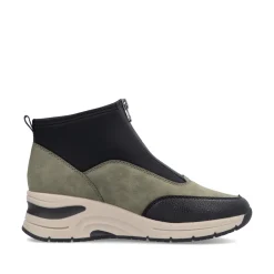 Rieker Damen Slipper urbanschwarz-khaki