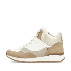 Rieker Damen Sneaker High weiß-beige
