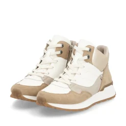 Rieker Damen Sneaker High weiß-beige