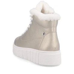Rieker Damen Sneaker High glittery-gold frost-white
