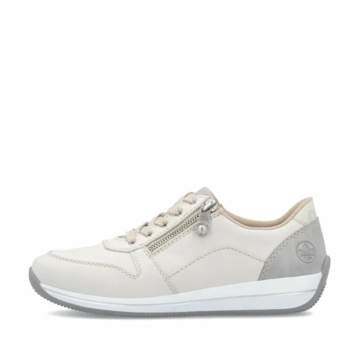 Rieker Damen Sneaker Low cremeweiss