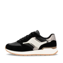 Rieker Damen Sneaker Low urbanschwarz-cremeweiß