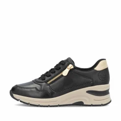 Rieker Damen Sneaker Low mattschwarz