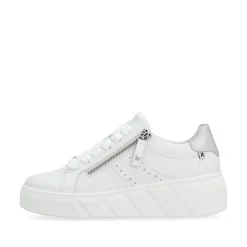 Rieker Damen Sneaker Low clear white