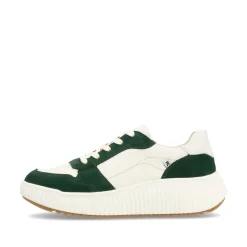Rieker Damen Sneaker Low vanilleweiß-grün