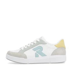 Rieker Damen Sneaker Low snow-white dusty-grey