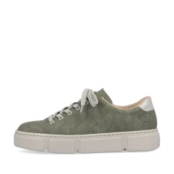 Rieker Damen Sneaker Low olivgrün-sandbeige