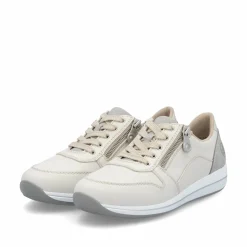 Rieker Damen Sneaker Low cremeweiss
