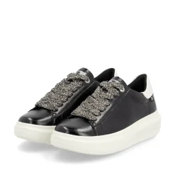 Rieker Damen Sneaker Low glanzschwarz
