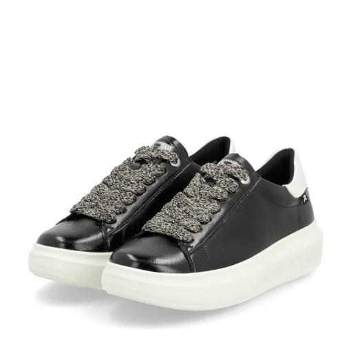 Rieker Damen Sneaker Low glanzschwarz