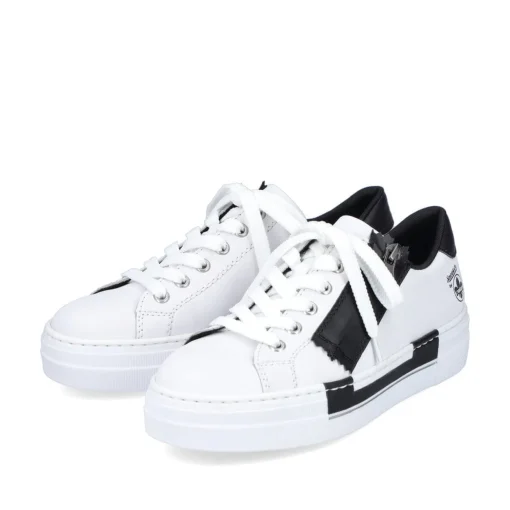 Rieker Damen Sneaker Low lilienweiß-nachtschwarz