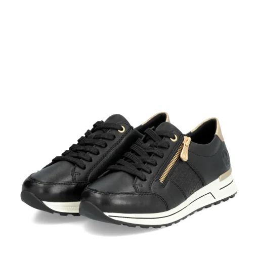 Rieker Damen Sneaker Low tiefschwarz-gold