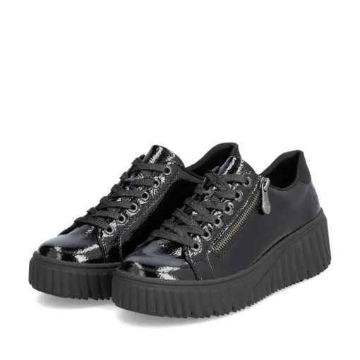 Rieker Damen Sneaker Low glanzschwarz
