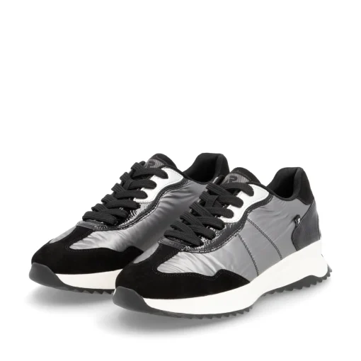 Rieker Damen Sneaker Low silber-schwarz