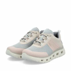 Rieker Damen Sneaker Low hellbeige-pastellblau-rosa