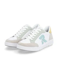 Rieker Damen Sneaker Low snow-white dusty-grey