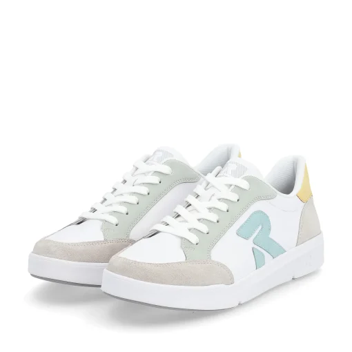 Rieker Damen Sneaker Low snow-white dusty-grey