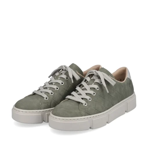 Rieker Damen Sneaker Low olivgrün-sandbeige
