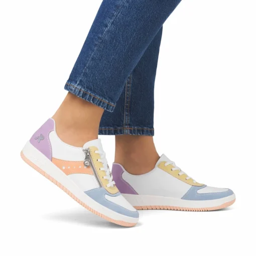 Rieker Damen Sneaker Low weiss-bunt