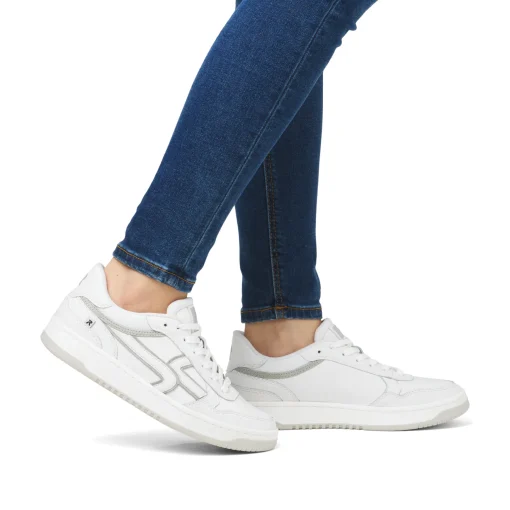 Rieker Damen Sneaker Low frostweiß-grau