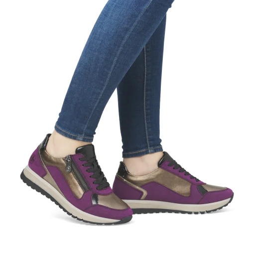 Rieker Damen Sneaker Low flieder-bronze