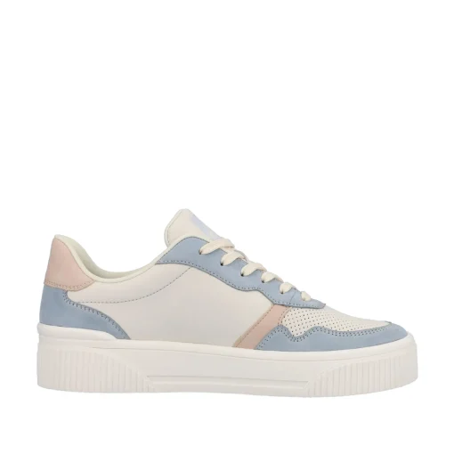 Rieker Damen Sneaker Low vanilla-white light-blue