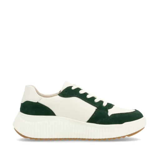 Rieker Damen Sneaker Low vanilleweiß-grün