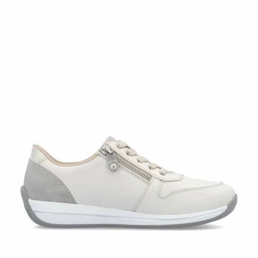 Rieker Damen Sneaker Low cremeweiss