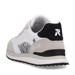 Rieker Damen Sneaker Low swan-white arctic-grey zebra