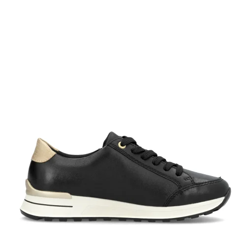 Rieker Damen Sneaker Low tiefschwarz-gold
