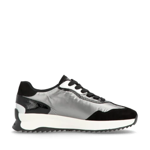 Rieker Damen Sneaker Low silber-schwarz
